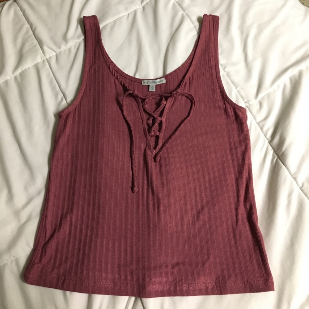 NWOT Lace up tank top